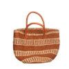 Braun weisse Muster Handtasche