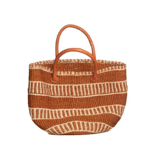 Braun weisse Muster Handtasche