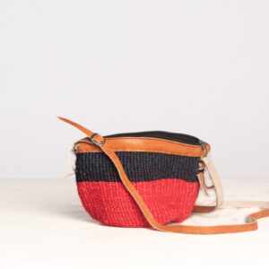 kleine Handtasche Schwarz-Rot