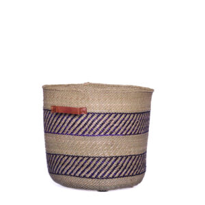 Stroh Planter mit Ledergriffe