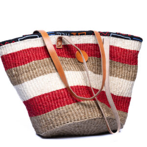 Weiss rot natur Tasche