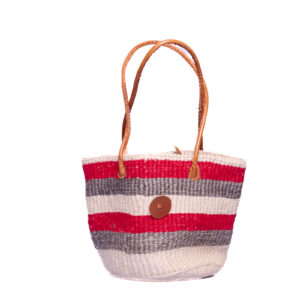 Weiss rot graue Tasche