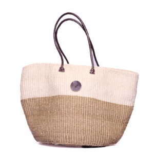 Weiss natur Tasche mti gelben Streifen