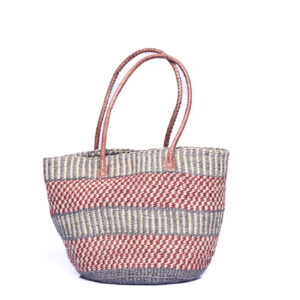 Handtasche grau-rot