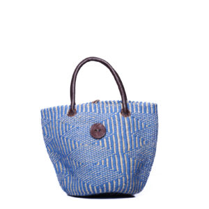 hellblau weisse Handtasche