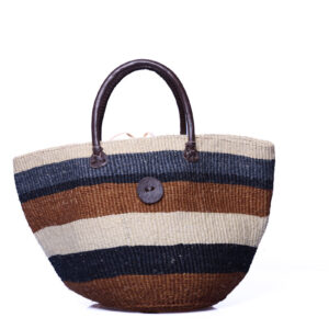 Weiss grau braune Handtasche